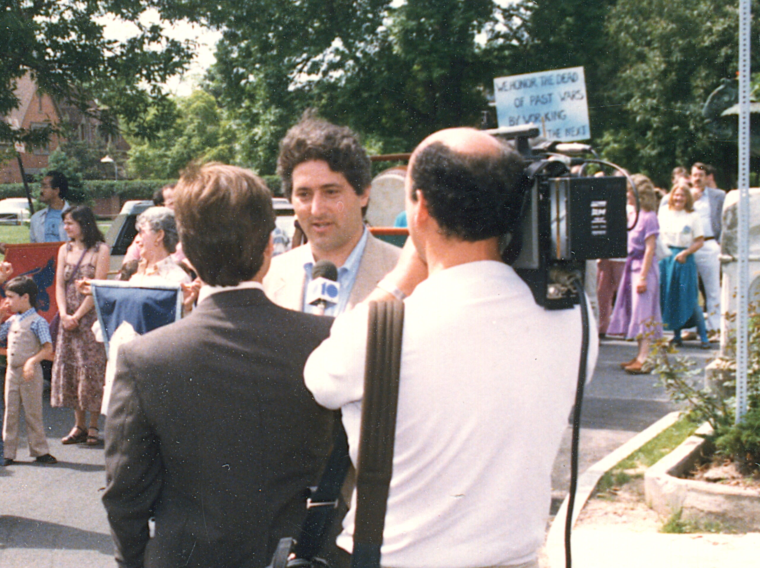 Casey being interviewed on air during the Memorial Day Parade in Rochester NY